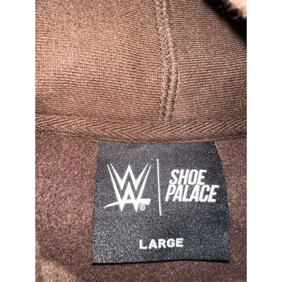 WWE X STONE COLD STEVE AUSTIN Thick Heavy Hoodie HELL YEAH Red BROWN Size L - Picture 5 of 6